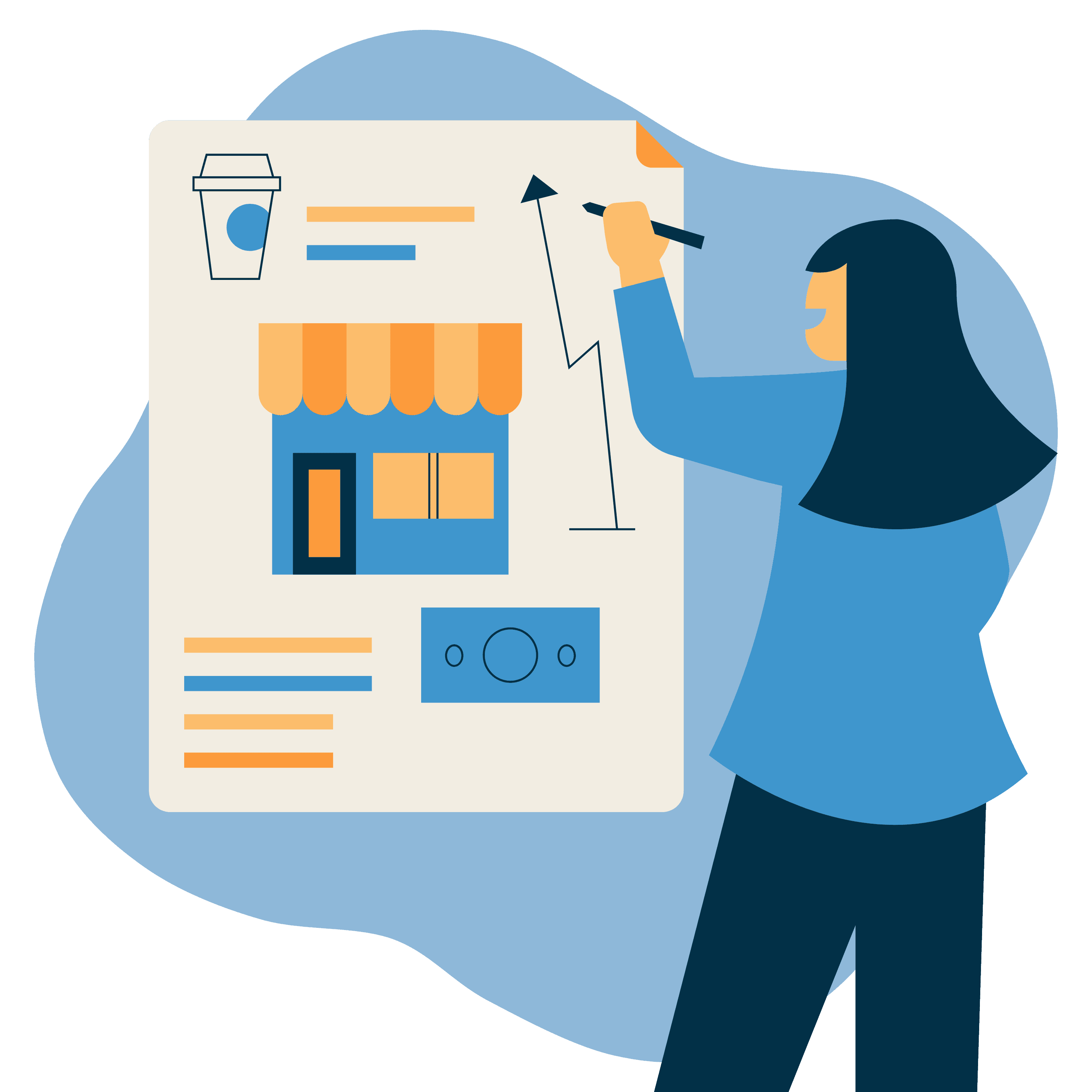 Ilustração de empreendedor planejando seu negócio